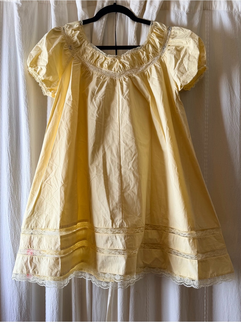 NWT CIDER Baby Doll Dress in Butter Yellow Sz M 100% Cotton - Picture 5 of 14